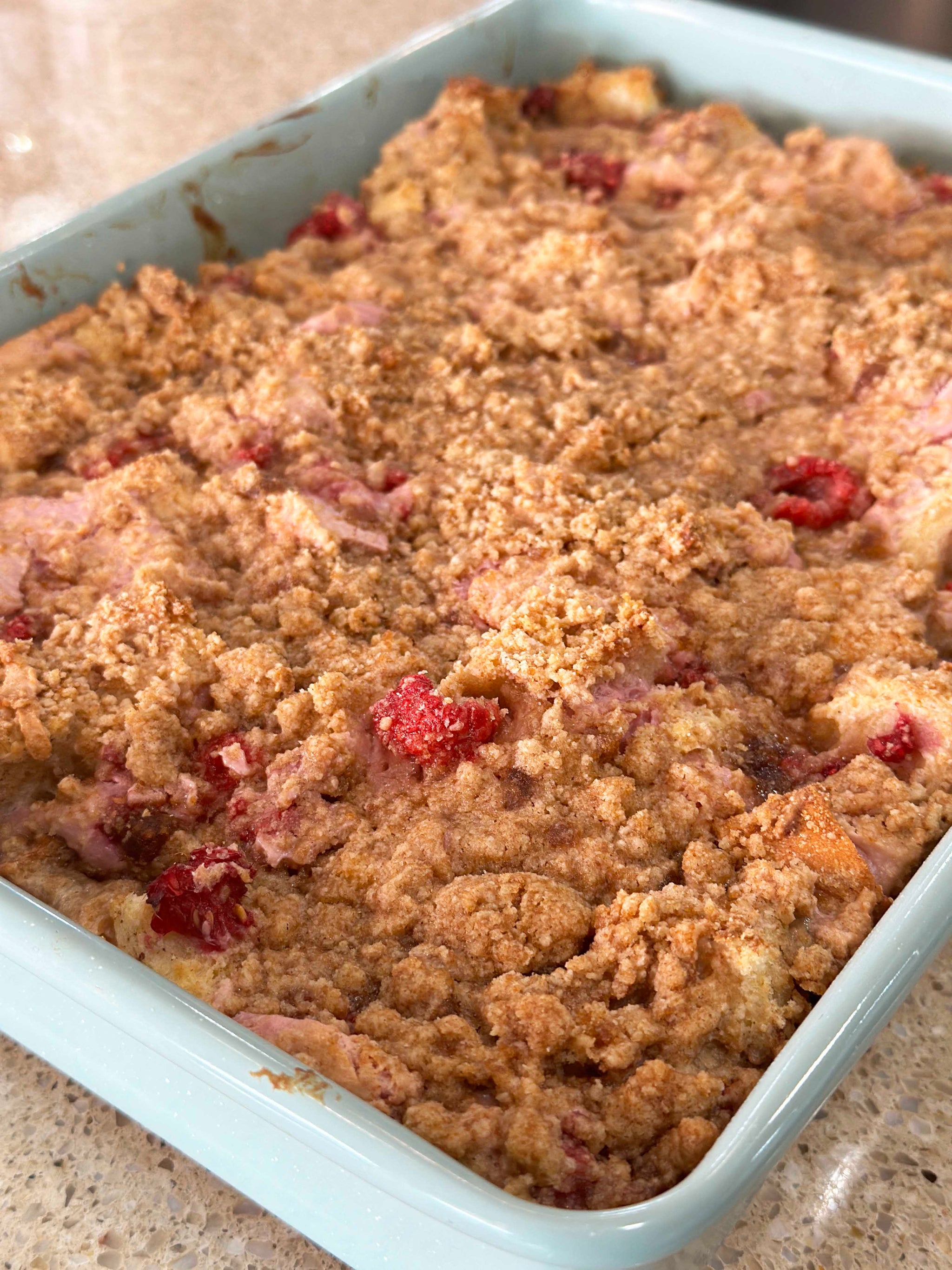Raspberry Cream Cheese French Toast Bake
