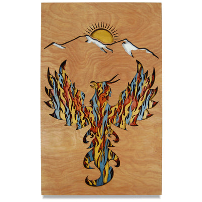 Layered wall art of a Phoenix Rising