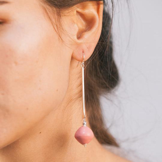 Boucles d'oreilles Ije rose