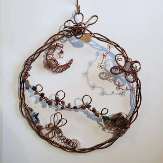 Suncatcher with Butterfly, Dragonfly, and Moon