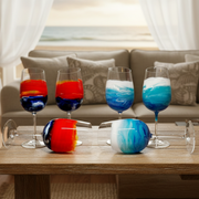 Ocean Resin Stemmed Wine Glasses