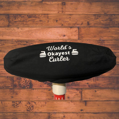 Curling Broom Cover with "World's Okayest Curler"