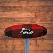 Curling Broom Cover on Buffalo Plaid "Hurry Hard"