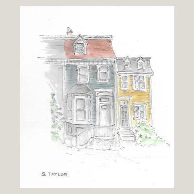 Portrait de maison aquarelle de la rue Cochrane