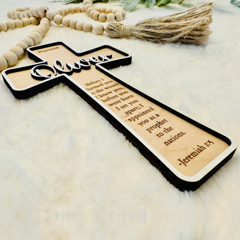 Handcrafted Wooden Cross: For Baptism, First Communion, and Christening