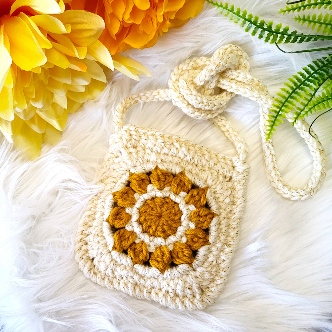 Willow&Wild Crochet bag for kids in white and yellow