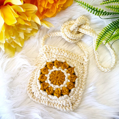 Willow&Wild Crochet bag for kids in white and yellow