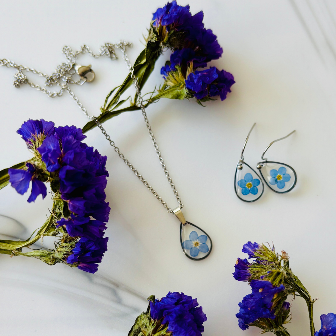 Forget-Me-Not Teardrop Earrings