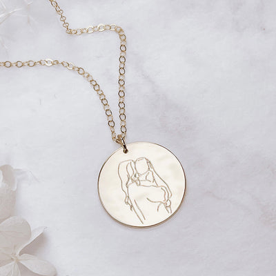 Personalized Silhouette Mom Necklace