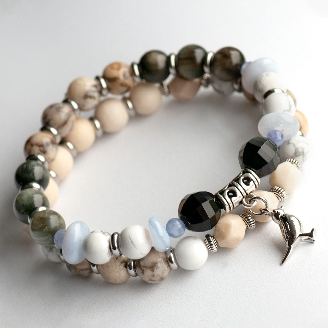 Black Capped Chickadee Bracelet Duo