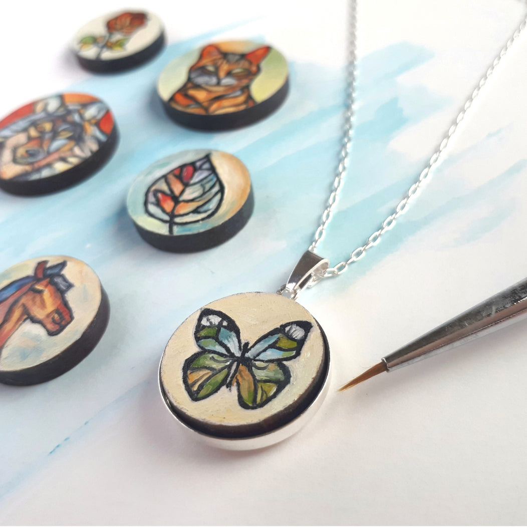 Group of hand-painted pendant by Made by Malcah