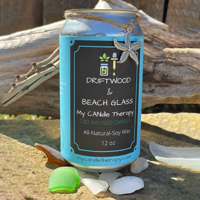 Driftwood and Beach Glass Candle