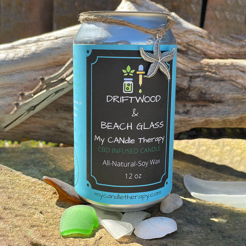 Driftwood and Beach Glass Candle
