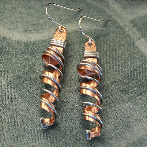 Boucles d'oreilles Twirly Wire Wrapped Copper