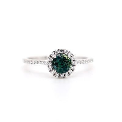 Bluish Green Sapphire Ring